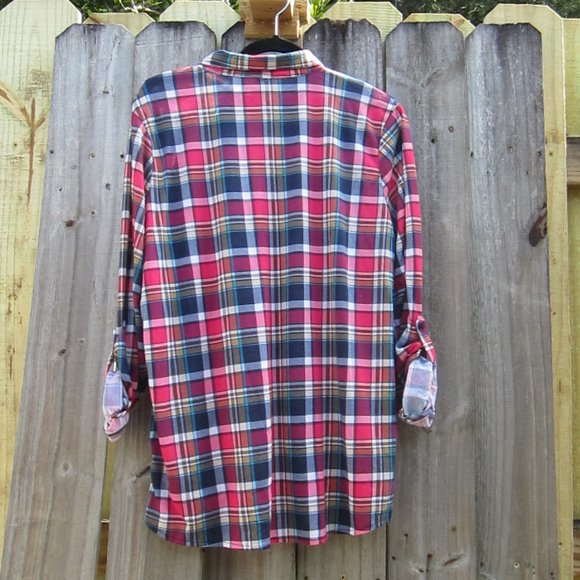 Juniors XL R n B Button Up Plaid Shirt - Picture 3 of 3